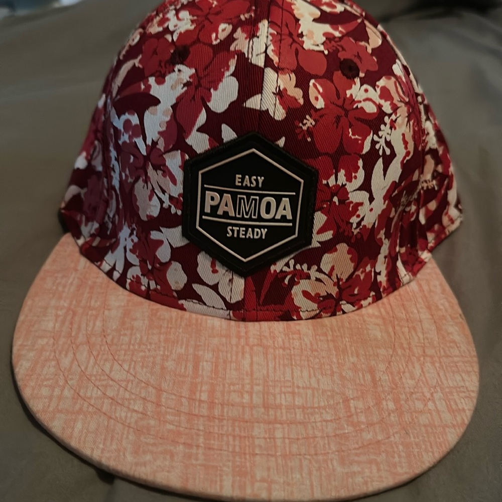 Red Flower SnapBack Hat. Pamoa
